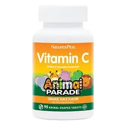 Вітаміни та мінерали Natures Plus Animal Parade Vitamin C, 90 жувальних таблеток - Апельсин