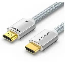Кабель мультимедийный HDMI to HDMI 1.5m V2.1 8K 60Hz Silver Metal Type Vention (ALCIG)