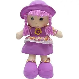 Лялька м'яка Devilon 36 см фіолетова сукня (861026)