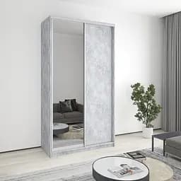 Шкаф-купе двухдверный MebelStar Стандарт AL ДСП/Зеркало 130x45x240 см Бетон (MBS-3702)