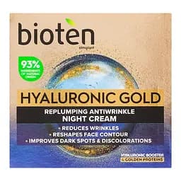 Нічний крем для обличчя Bioten Hyaluronic Gold Replumping Antiwrinkle Night Cream проти зморшок 50 мл - мініатюра 2