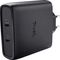 Зарядний пристрій мережевий Trust Maxo 100Вт, GaN, 2xUSB-C ,PD/PPS, чорний