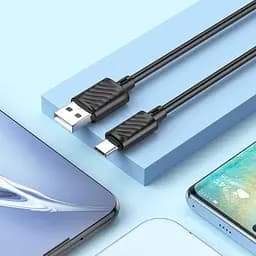 Кабель Hoco X88 Gratified charging data cable for Type-C чорний - мініатюра 3