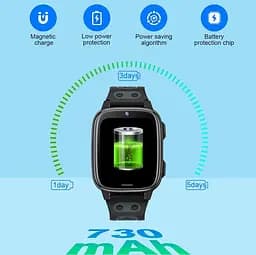 Розумний годинник-телефон для дітей Lemfo D57 з SIM-картою, 4G відеозв’язком, GPS геолокацією та кнопкою SOS Фіолетовий - мініатюра 8