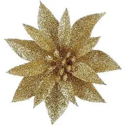 Квітка декоративна Mica Decorations на кліпсі 10 см золота 3 шт. (1181051)