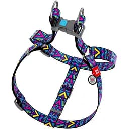 Шлея для собак Waudog Nylon Інді, анатомічна, з QR паспортом, 50-80х2 см, різнокольорова (4973) - мініатюра 2