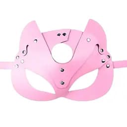 Маска кішки з екошкіри для рольових ігор One Size рожева