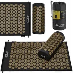 Коврик акупунктурный с валиком 4FIZJO Classic Mat Аппликатор Кузнецова Black/Gold (P-5907739314987)