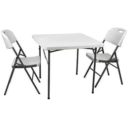 Набір садових меблів SpringFun стіл складний 88см + 2 стільці для пікніка Білий метал/пластик