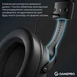 Игровые наушники беспроводные GamePro HSW-191-BL Asgard Skadi Wireless 7.1 Black - мініатюра 18