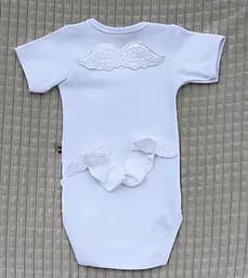 Набір на виписку та хрестини боді + шкарпетки "Ангел" зріст 80 см Brilliant Baby Білий