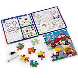 Розвиваючий набір 4 в 1 Транспорт Vladi Toys VT2002-06 пазл, розмальовка, маркер - мініатюра 3