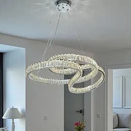 Стильна підвісна LED-люстра з кришталем Diasha D8816/800CH, 93W, пульт, 60×85 см - мініатюра 3