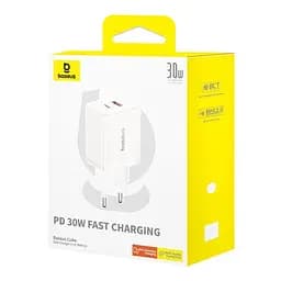 Мережевий зарядний пристрій Baseus Cube Fast Charger C+U 30W EU Cluster білий P10111404213-00 - мініатюра 5