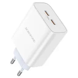 Адаптер блок – зарядное устройство Borofone BA73A Young 35 W 2 порта Type-C