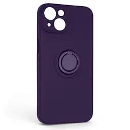 Силиконовый чехол для Apple iPhone 14, Icon Ring, фиолетовый, панель-накладка, с кольцом-подставкой на 360°, противоударный, возможность использования магнитных держателей, ArmorStandart (ARM68690)