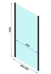Душова кабіна Rea Rapid Swing 100x100 black REA-K6423 + REA-K6410, Чорний матовий, Універсальна, прозрачний, Чорний матовий - мініатюра 7