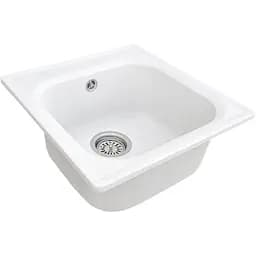 Мийка кухонна Valetti 1N гранітна, біла  430х445 мм 