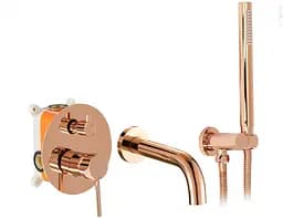Змішувач для ванни Rea Lungo + Box прихованого монтажу rose gold REA-B6930 Теплый закат