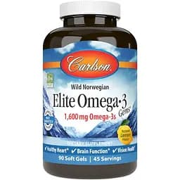 Омега-3 Carlson Elite Omega-3 Gems вкус лимона 90 желатиновых капсул