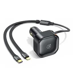 Автомобильный адаптер USAMS Car Charger With 2in1 Retractable Cable Type-C + Lightning US-CC219 C41 |30W, PD/QC|