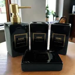 Набір аксесуарів для ванної кімнати No brand Home чорний 4 предмети - мініатюра 7