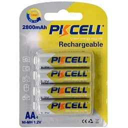 Аккумулятор PKCELL 1.2V AA 2800mAh NiMH Rechargeable Battery, 4 штуки в блистере цена за блистер, Q12