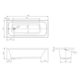 Ванна акрилова Volle Altea 170x70 TS-1770448 - мініатюра 3