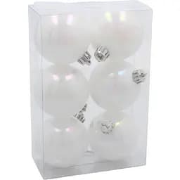 Комплект ялинкових кульок Chomik пластикові 6 см білий перламутр 6 шт. (GIF3696)