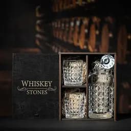Подарунковий набір віскі Whiskey Stones №12 у дерев'яному пеналі - графин + склянки Bohemia Diamond - мініатюра 2