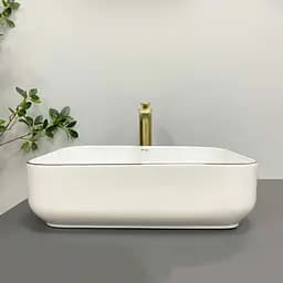 Умивальник VBI Palermo white rose gold Edge накладний VBI-012307, Золотий - мініатюра 4