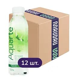 Упаковка води Aquarte Фокус з екстрактом женьшеню та смаком яблука 6 л (0.5 л х 12 шт.)