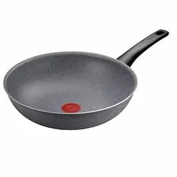 Сковорода Tefal ВОК Hard Stone 28 см, алюміній, бакеліт, сірий (D4561932)
