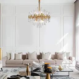 Люстра-репліка Alinar Crystal на 8 ламп (діаметр 60 см) Line.F MJ 139/8 GD