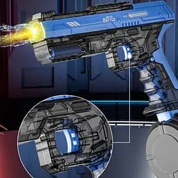 Водяний акумуляторний пістолет Water Gun 66-35 (500ml) with lithium battery Transparent blue - мініатюра 2