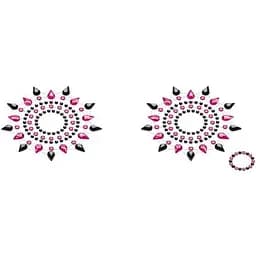 Пестіс з кристалів Petits Joujoux Gloria set of 2 - Black/Pink, прикраса на груди