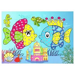 Дитяча мозаїка за номерами "Рибки" 13-126-3 різнокольорові камінчики