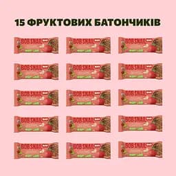 Уцінка. Набір фруктово-ягідно-горіховий батончик  Bob Snail Яблуко-Полуниця-Кеш’ю-Кріспи Кіноа 35 г x 15 шт. - мініатюра 3
