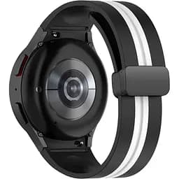 Ремінець для Samsung Galaxy Watch FE - чорно-білий ширина кріплення 20мм силікон Watchbands Cls-line-black (FEWB49295243)