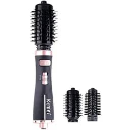 Фен-щітка-браш з обертанням Kemei KM-8021 стайлер брашинг для укладки накрутки об'єму та розчісування волосся