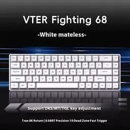 Игровая проводная магнитная клавиатура VTER fighting68 / 8K / Magnetic Switch / White