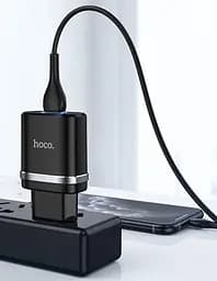 Мережевий зарядний пристрій Hoco N1, 12W 2.4 A з USB-роз'ємом і кабелем Type-C чорний - мініатюра 7