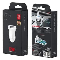 Автомобільний зарядний пристрій WK WP-C35 (2USB) White (6941027616468)