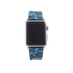 Ремінець Creasted для годинника Apple Watch 42 мм 44 мм силіконовий з пряжкою, Camouflage with blue - мініатюра 3