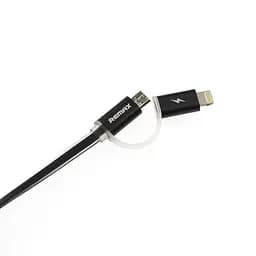 Комбо двойной кабель Micro USB+Lightning Remax Aurora RC -020t черный