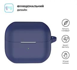 Силіконовий чохол для навушників Samsung Galaxy Buds 3/Buds 3 Pro/Buds 3 FE, Hang Case, синій, ультратонкий захисний кейс товщиною 2 мм, захист від подряпин, пилу та ударів, компактний, з карабіном для кріплення, ArmorStandart (ARM79987) - мініатюра 2