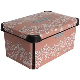 Кошик Violet House 0647 Decor Powder Flowers, з кришкою, 10 л, рожевий (0647 DECOR POWDER FLOWERS с/кр. 10 л)