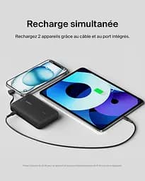 Belkin Акумулятор портативний літій-іонний Power Bank 10000мА·год, 20Вт, з інтегрованим кабелем USB-C, чорний - мініатюра 7