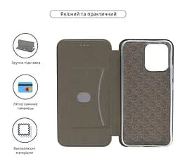 Чехол-книжка для OPPO A6 Pro 4G, G-Case, черный, кожаный чехол-книга из экокожи (PU) и TPU, с магнитом, с подставкой и вместительным кардхолдером, противоударный, защита всего корпуса, ArmorStandart (ARM89187) - мініатюра 3