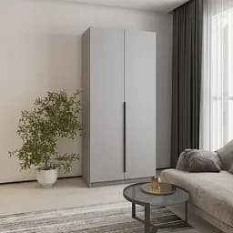 Шафа 2-дверна MebelStar Оскар ДСП BG, блок шухляд 100x52x220 см Сіра мишка (MBS-4516)